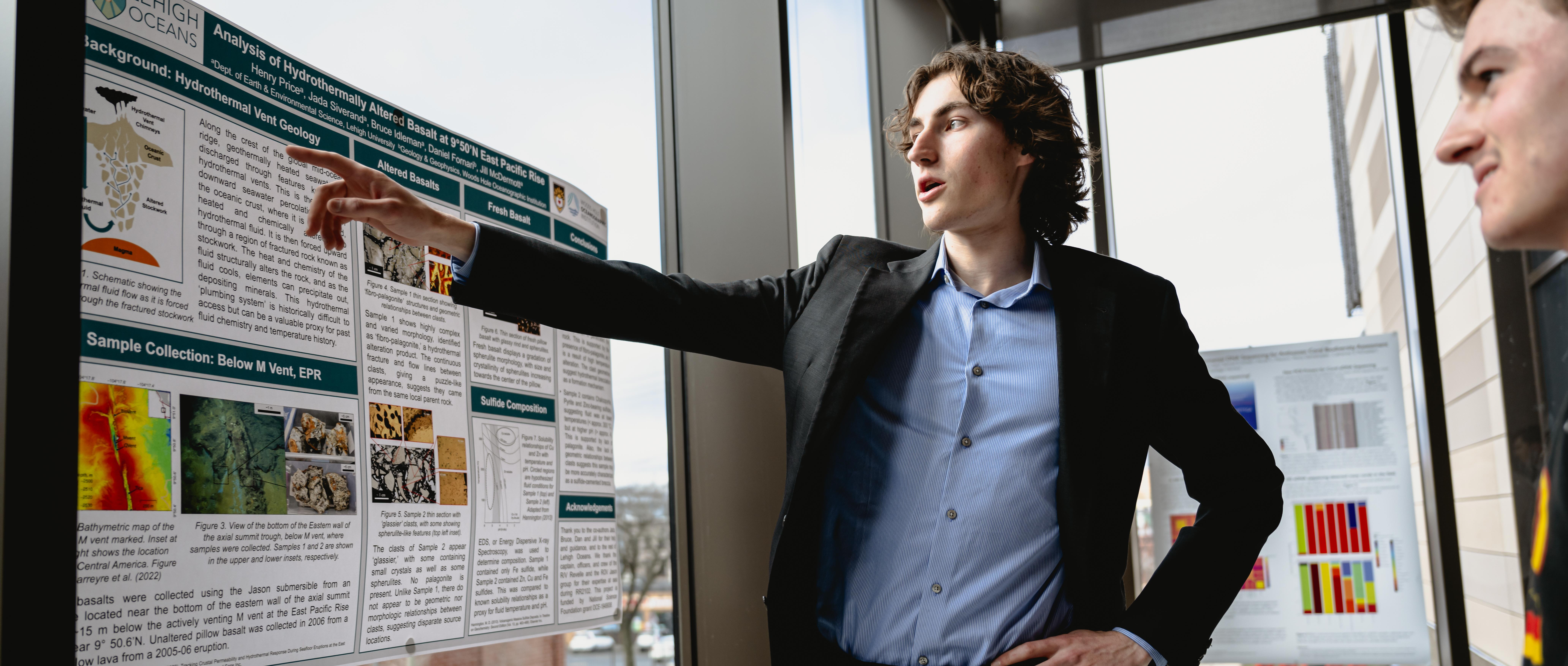 Student presenting their Lehigh Oceans research.